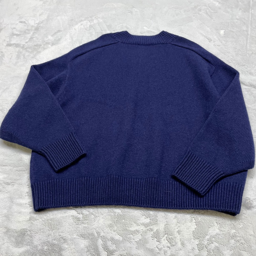 COS Oversized Crew Neck Womens Sweater Size M Blue 100% Wool RWS Certified - Picture 5 of 16